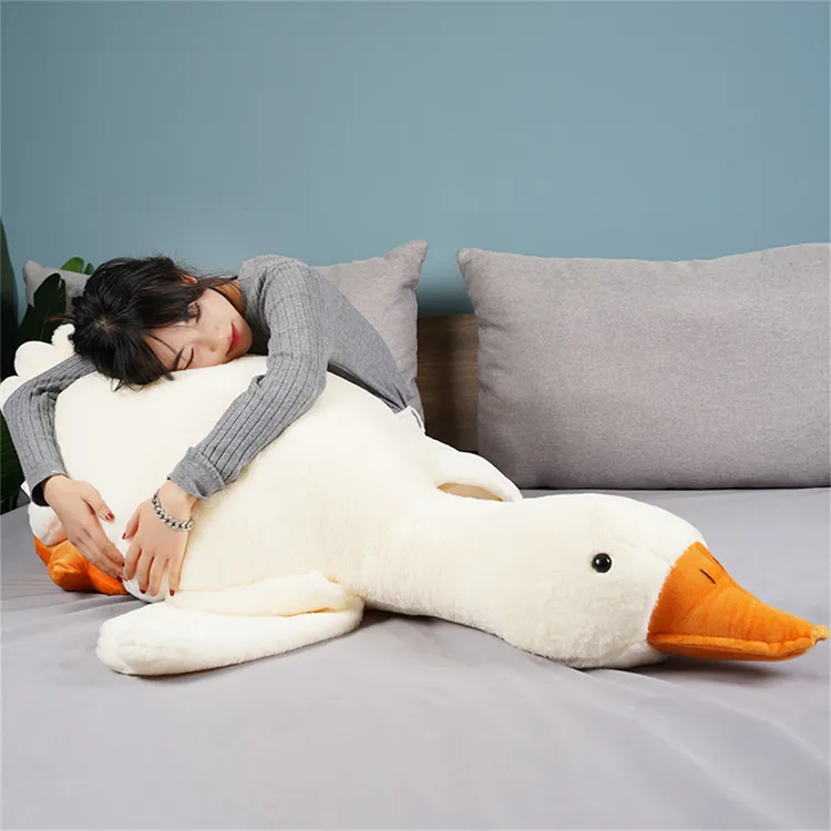 【安之静雅】大白鹅毛绒玩具女生睡觉长条抱枕公仔玩偶娃娃