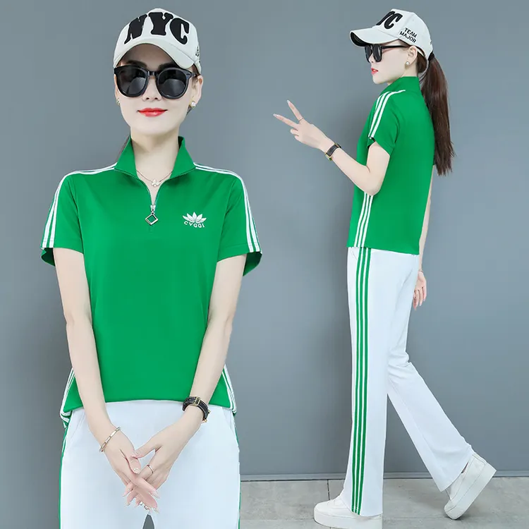 休闲运动套装春夏休闲运动服显瘦薄款跑步大码时尚女士休闲运动服