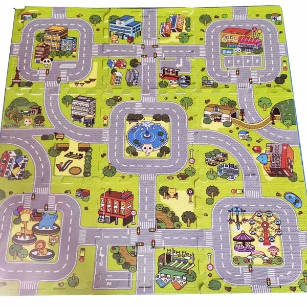 二级清仓！轻便携带防潮 EVA 轨道 + T 纹拼图垫 益智野外家用垫