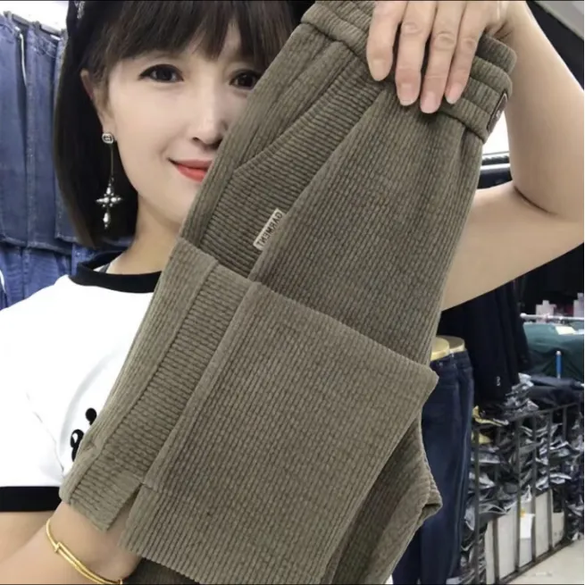 68800秋季新款欧棉绒中筒裤 