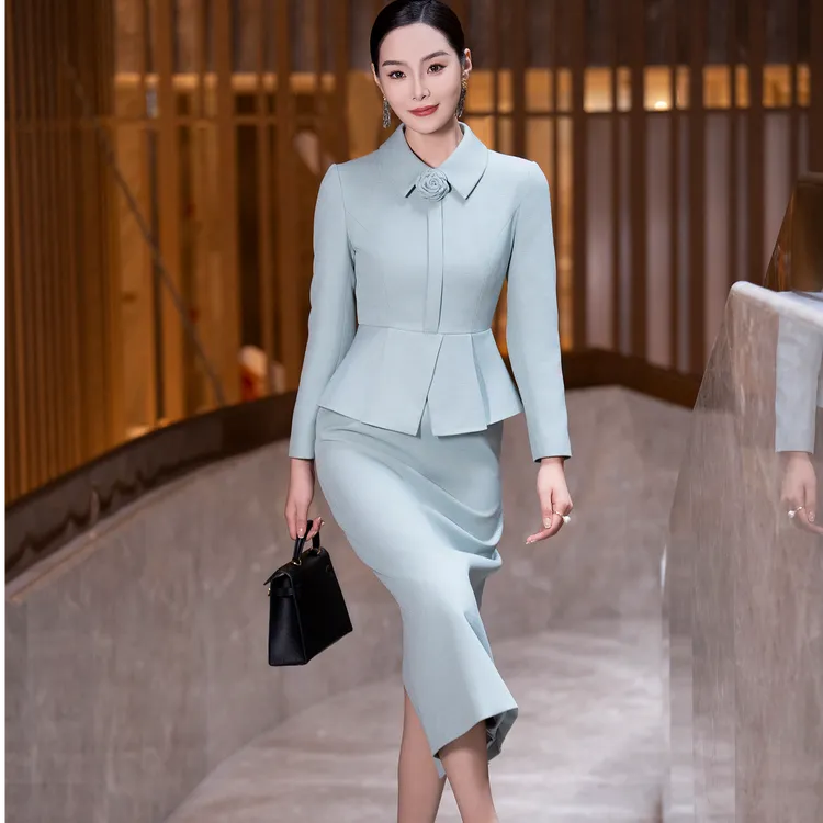 假两件连衣裙裙子轻奢气质直筒裙女女装连衣裙裙子喜婆婆女儿婚庆