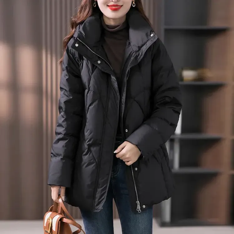 黑色大码女士棉服冬季棉服2025新款韩版设计宽松保暖加厚棉衣外套