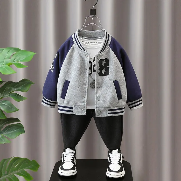 男童外套春秋装2025新款洋气棒球服休闲衣服宝宝炸街秋装小童装潮