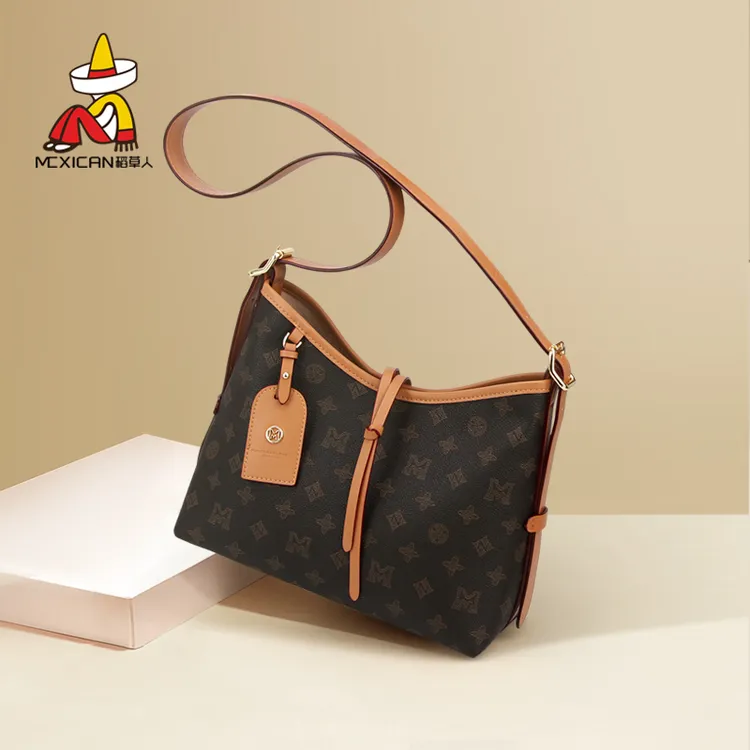 稻草人女包腋下包包2025新款托特包大容量印花通勤百搭斜挎包夏天