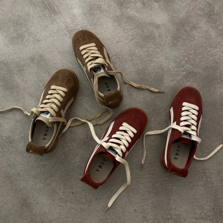 2024秋季新款德训鞋女鞋安哥拉红平底休闲鞋运动鞋跑步鞋流行时尚