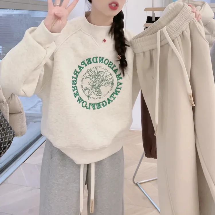 刺绣加绒款重磅冬季韩版加绒秋冬卫衣LK2500816