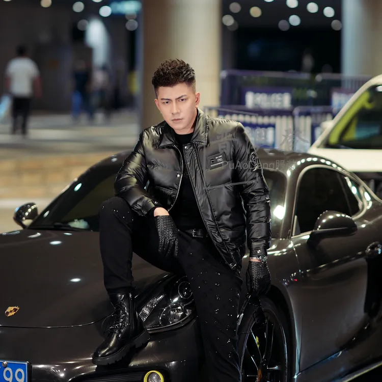 2025男士羽绒服冬季新款时尚潮流百搭休闲可脱卸羊毛领夹克外套