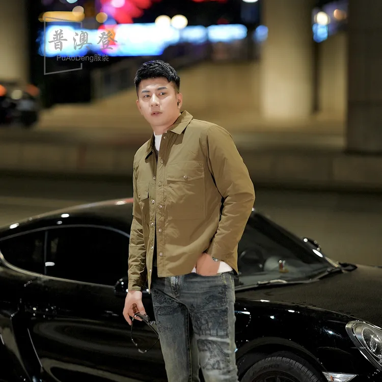 2025秋冬新款户外时尚潮流运动工装百搭翻领男士休闲羽绒夹克外套