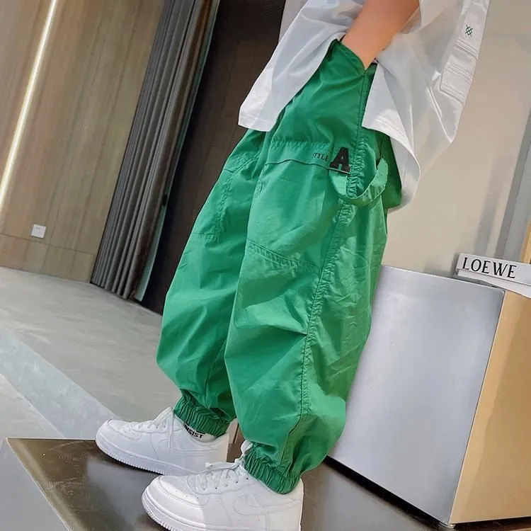 男童新款帅气洋气长裤夏季儿童潮裤薄款防蚊裤中大童韩版束脚裤潮