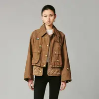 UOOYAA/乌丫花朵刺绣钉珠两件式水洗工装棉服夹克UY24422A137177