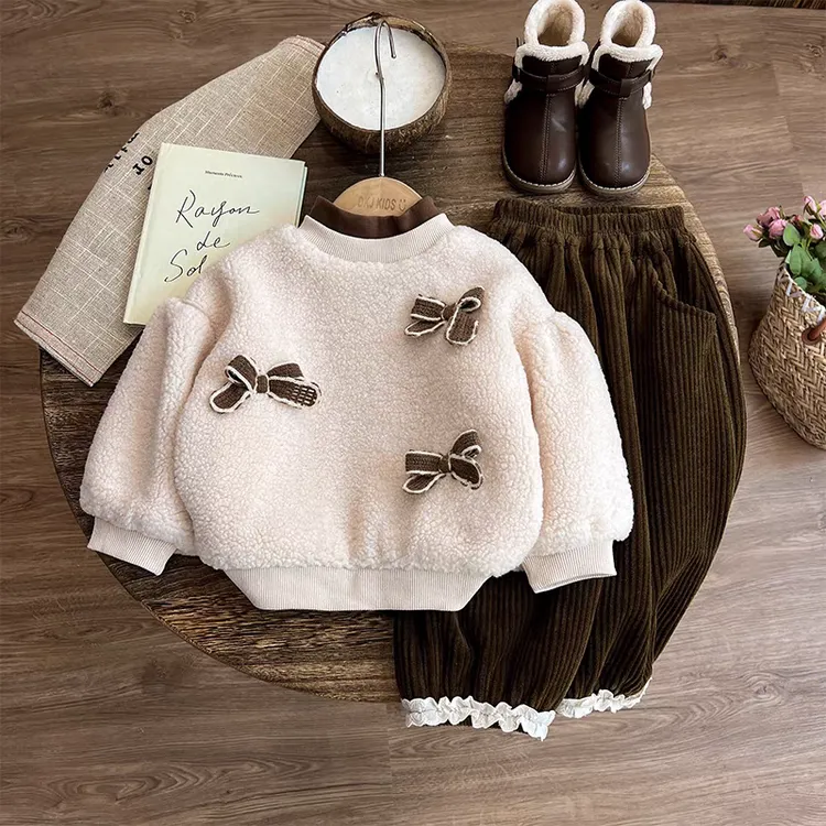 女童卫衣秋冬款2024新款儿童冬装女宝宝加绒上衣加厚女孩衣服