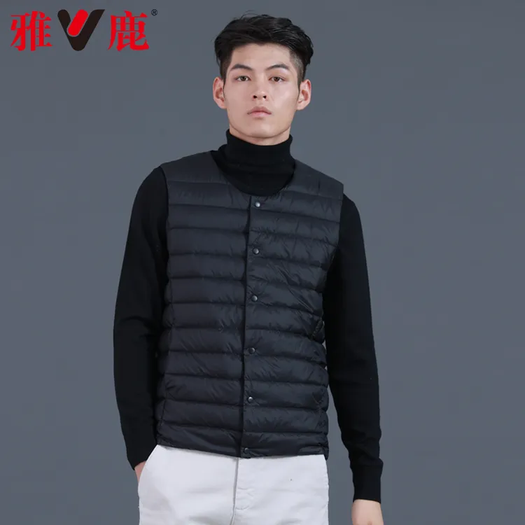 雅鹿轻薄羽绒马甲男2025年秋冬短款轻便保暖男士背心百搭内穿马夹