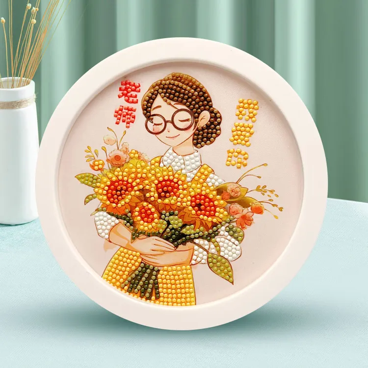 教师节礼品diy儿童手工粘贴摆台相框粘贴送老师辛苦粘贴礼物贴画