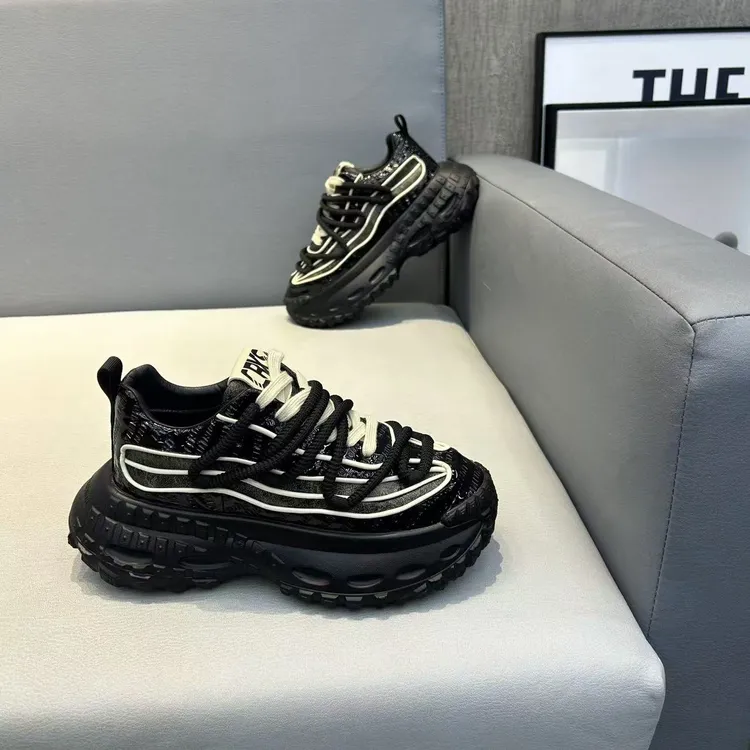 秋冬季新款纯色皮面轮胎厚底个性韩版潮流时尚休闲百搭男士潮鞋