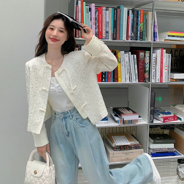 【现货】刺绣亮片国风小新中式短外套小香风上衣5015P125