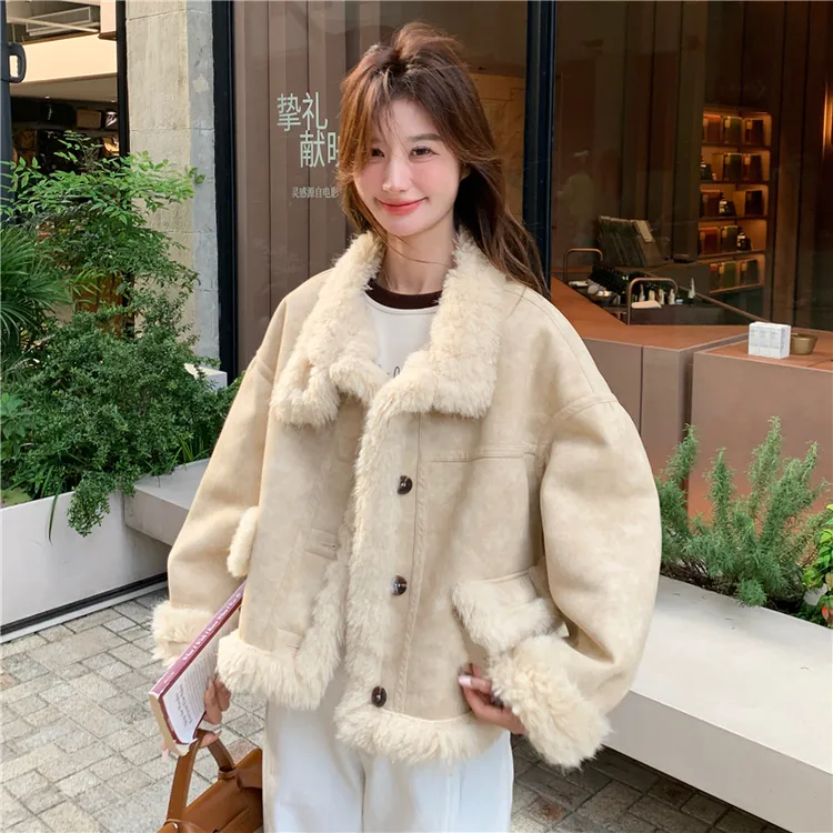 短外套新品首发 皮毛一体外套2c113-8829-p185-