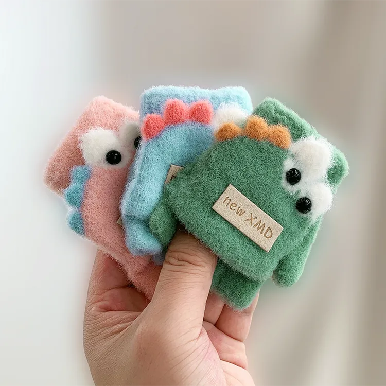 宝宝婴儿手套冬季0-3-6岁保暖加厚加绒半指翻盖幼儿小孩男女儿童1