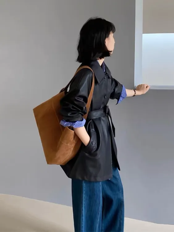 黑色皮衣外套女2024年早秋新款高级感夹克今年流行短款小个子美式