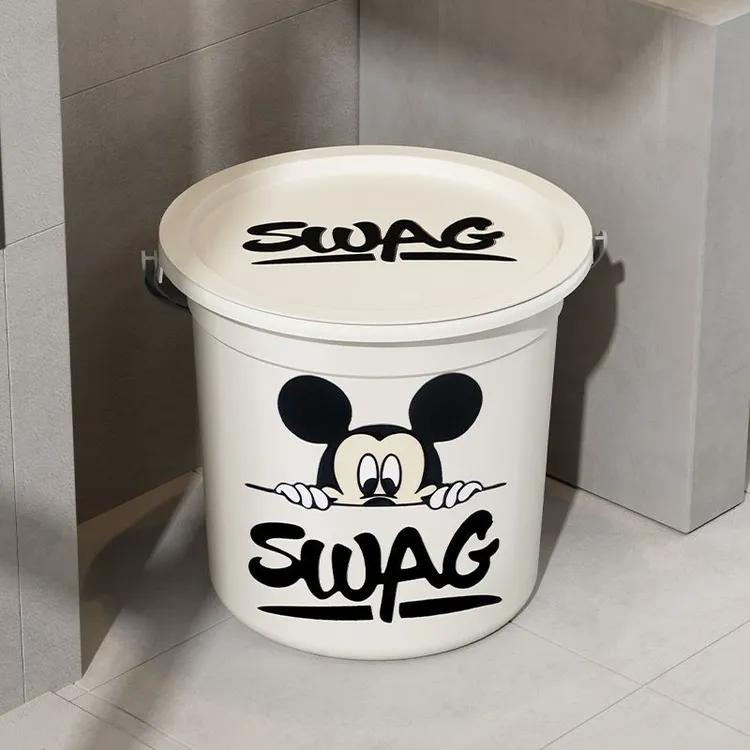 米奇家用水桶简约加厚手大容量卧室塑料桶学生宿舍耐摔洗衣桶脸盆