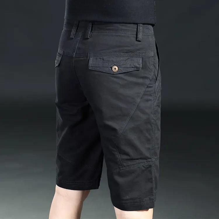 高端纯棉休闲短裤男士五分夏季薄款直筒修身弹力工装潮流百搭中裤