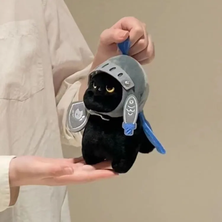 号Q版骑士憨憨毛猫咪公仔憨喵毛绒玩具可爱娃娃陪伴玩偶包包挂件