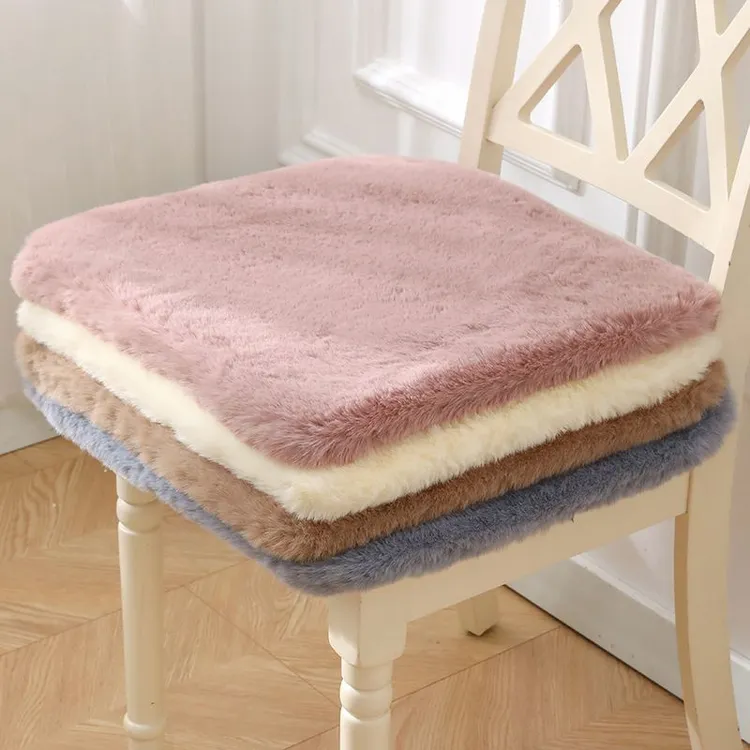 撸猫感坐垫加厚毛绒椅子垫办公室久坐屁股垫定制餐椅垫学生座垫冬
