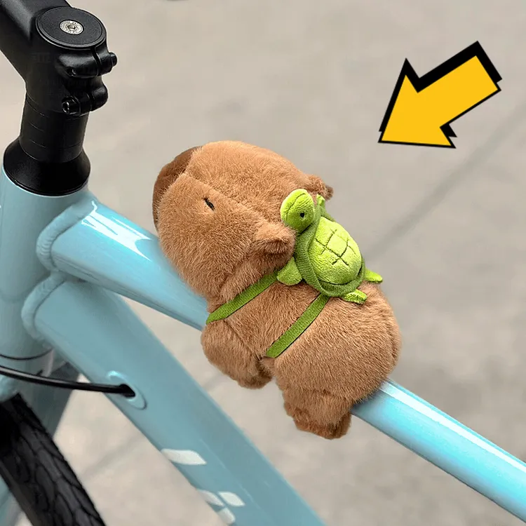 卡皮巴拉水豚公路自行车小配饰个性装饰公仔玩偶骑行车把挂件配件