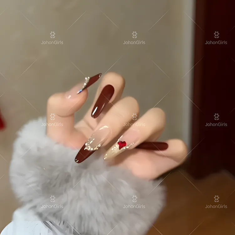 JohonGirls'/琴岛小嫚【幽梦玫瑰】秋冬百搭显白猫眼轻奢手工穿戴甲