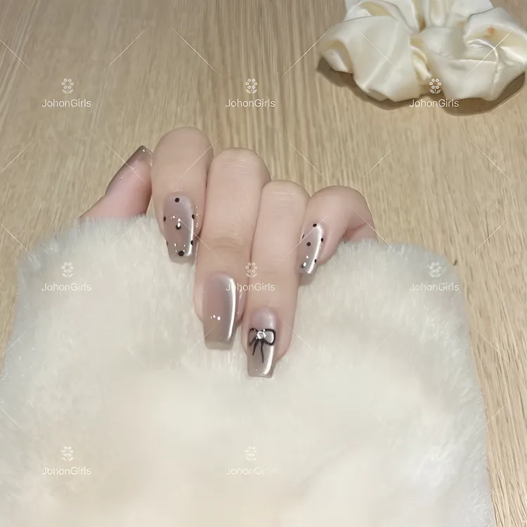 JohonGirls'/琴岛小嫚【柔光波点】夏日镜面猫眼美甲显白手工穿戴甲