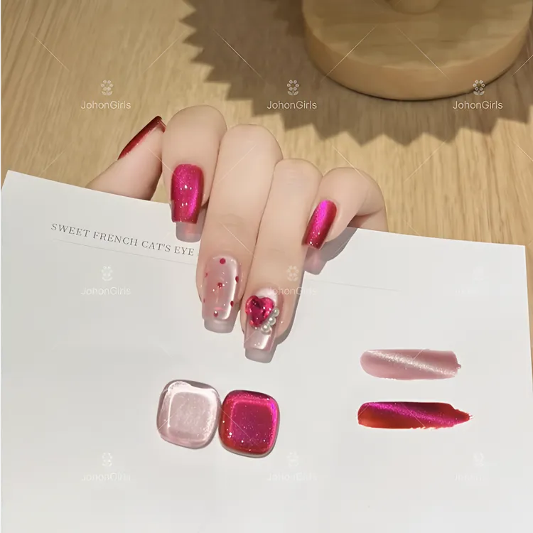 JohonGirls'/琴岛小嫚【火龙果】巨显白秋冬猫眼波点纯手工穿戴甲