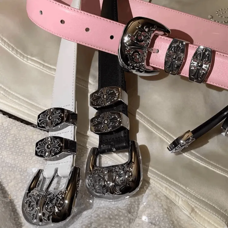 美式百搭个性时髦金属镂空新款腰带配饰休闲皮带