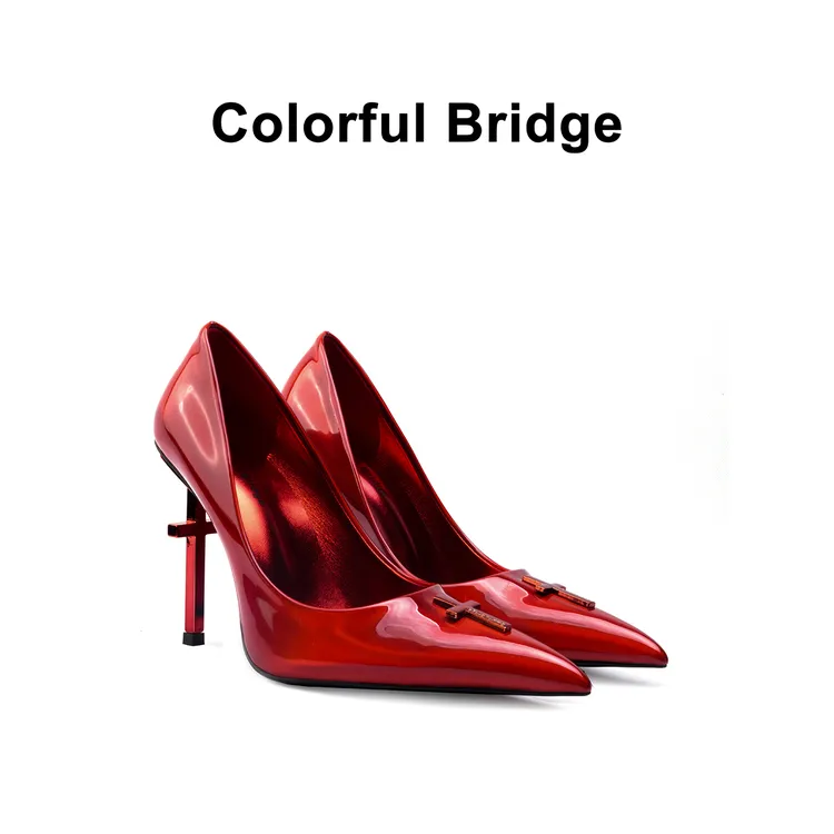 Colorful Bridge丨Crucifix十字架系列Vampire尖头红色婚鞋高跟鞋