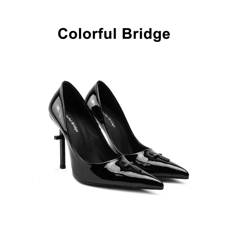 Colorful Bridge丨Crucifix十字架系列 黑色十字架漆皮黑色高跟鞋