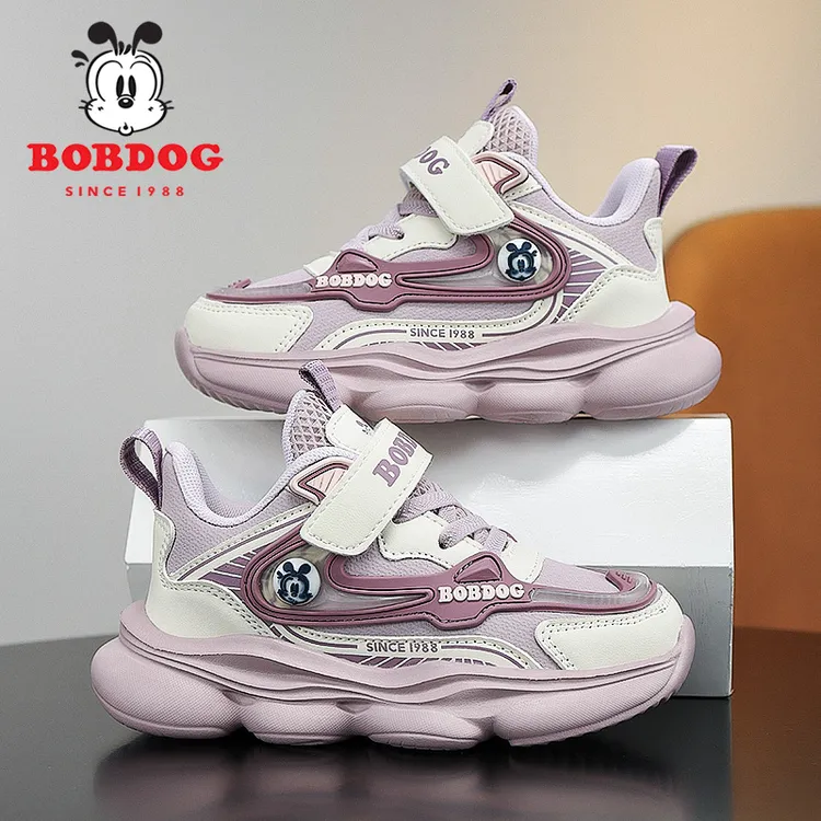 巴布豆女童运动鞋2025秋冬季新款皮面防水中大童小学生儿童跑步鞋