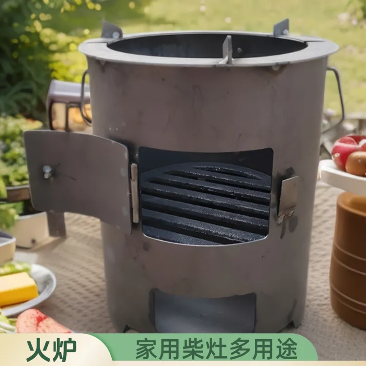 新款柴火灶家用烧木柴户外野营柴火炉农村大铁锅材火灶移动地锅灶