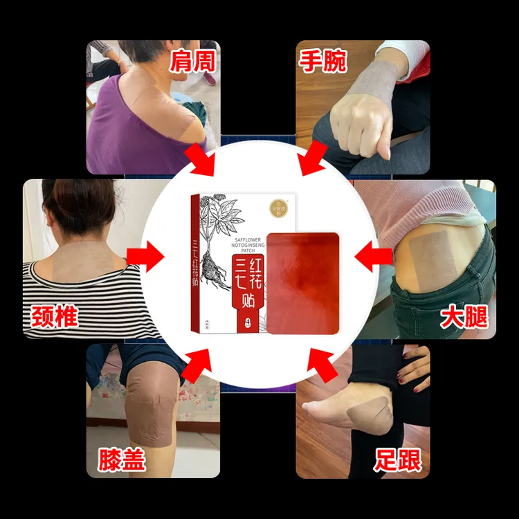 安教授三七红花贴,贴敷足跟颈椎肩周腰椎腿关节等部位，肩颈热敷