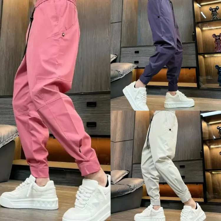 夏季新款男士哈伦束脚裤时尚百搭宽松潮流两穿大口袋情侣休闲裤