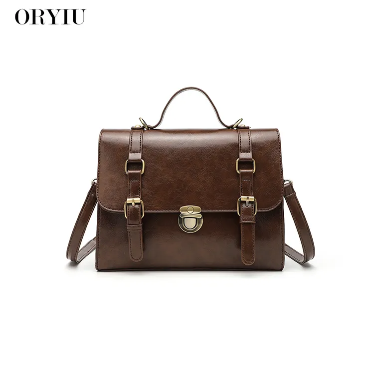 ORYIU【鎏金摩卡】学院大容量公文包时尚百搭双肩背包包包斜挎女包
