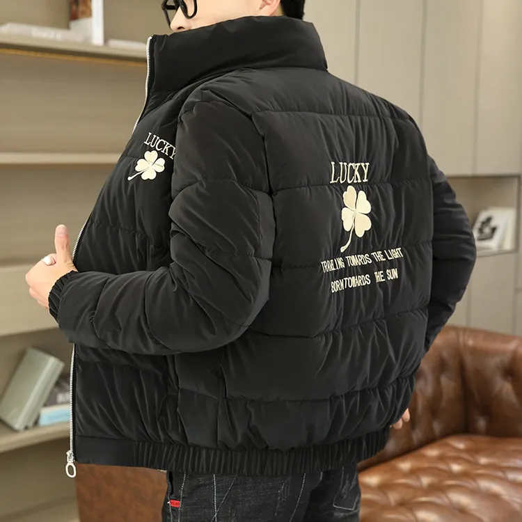 男士冬季潮牌棉服加厚外套三防立领保暖褂子上衣棉袄加绒30-40岁