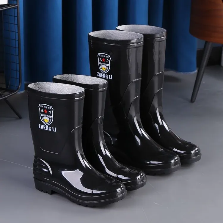高档雨鞋男款加厚钓鱼专用雨靴防水防滑胶鞋防水鞋工地劳保男鞋子