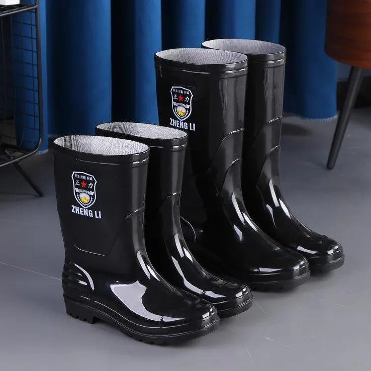 加厚中高筒雨鞋男款钓鱼专用雨靴防水防滑胶鞋防水鞋工地劳保男鞋