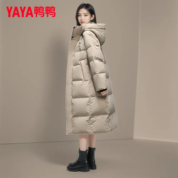 YAYA/鸭鸭加厚长款过膝羽绒服女士2025新款冬季时尚保暖极寒外套