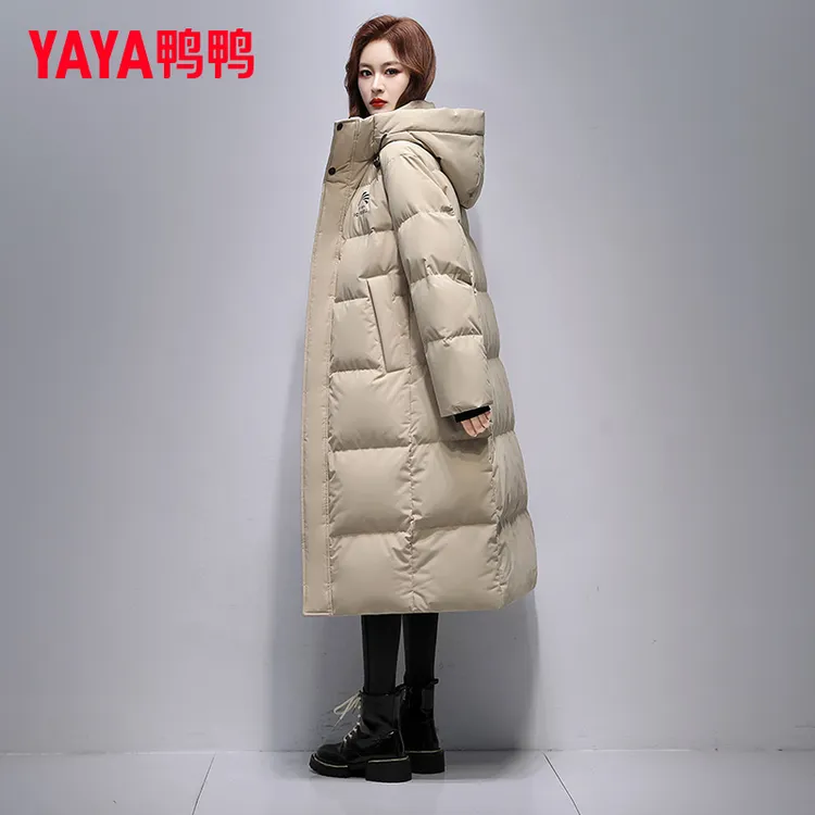 YAYA/鸭鸭加厚长款过膝羽绒服女士2025新款冬季时尚保暖极寒外套