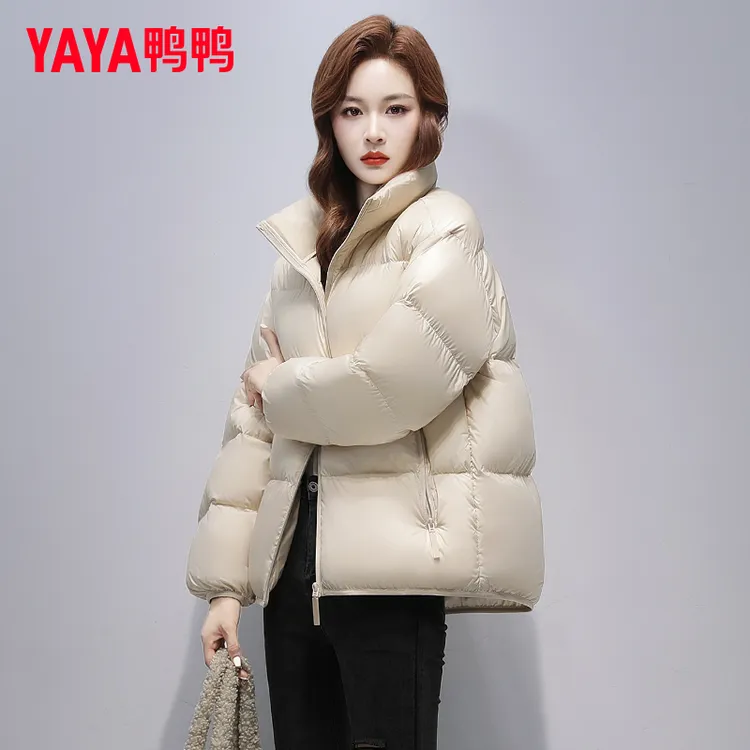 YAYA/鸭鸭短款立领羽绒服女2025新款冬季时尚鸭绒保暖小个子外套