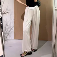 大禾气质直筒阔腿裤女夏季薄款高腰垂感时尚白色高级感拖地休闲裤