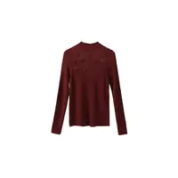 燕苹秋冬新款时尚百搭气质修身圆领保暖针织钉珠套头长袖毛衣N399