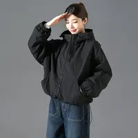 燕苹新冬款时尚休闲宽松百搭运动短款连帽防风加绒保暖棉服LH128