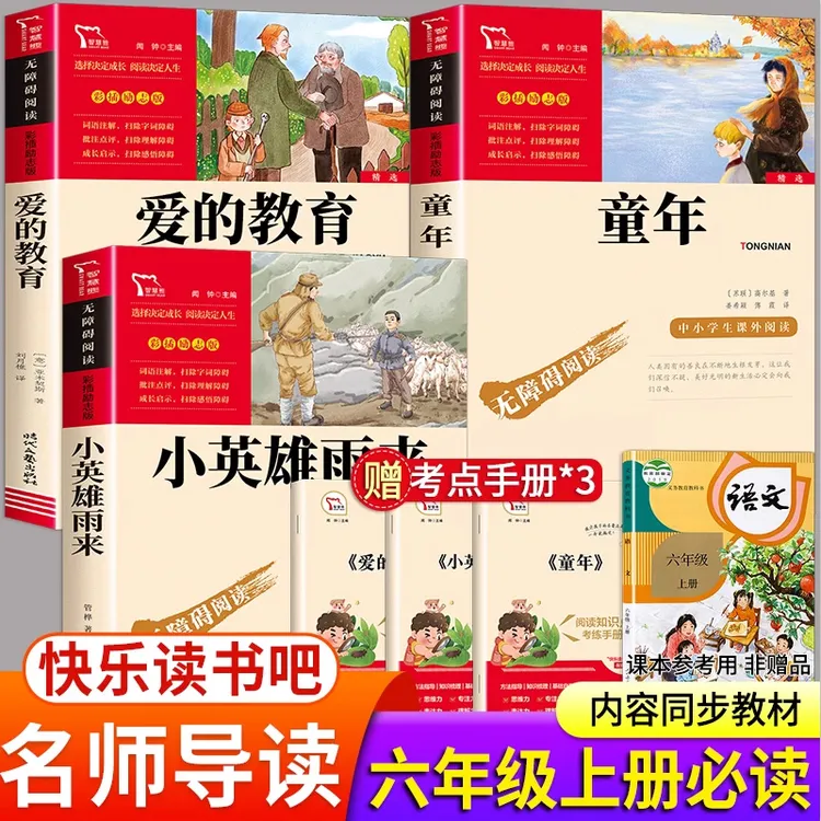 快乐读书吧六年级上人教版童年爱的教育小英雄雨来语文课本同步书