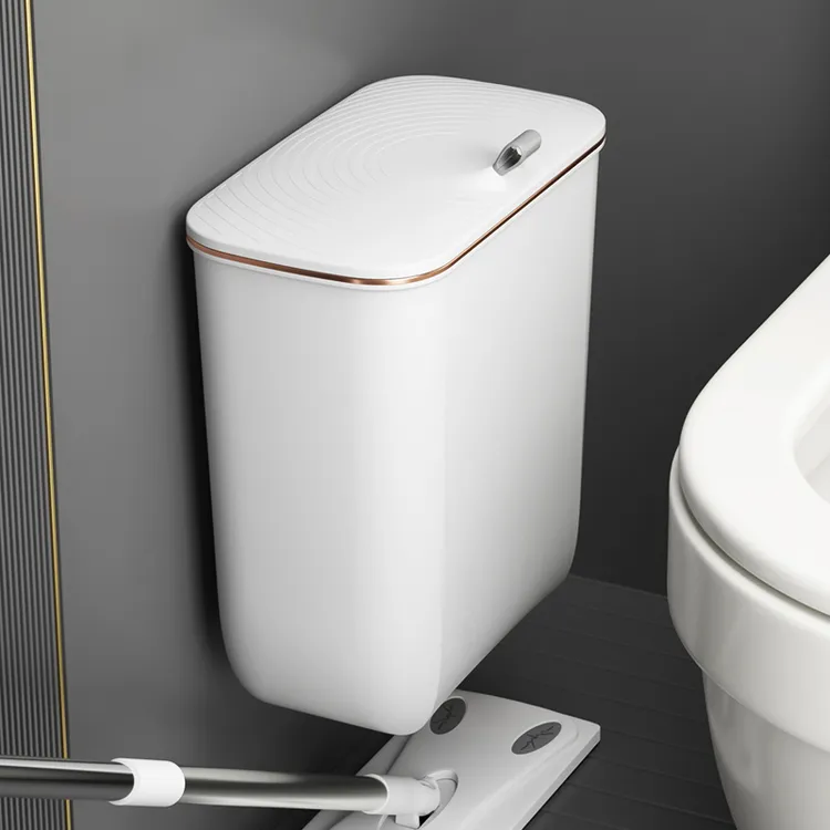 卫生间浴室壁挂式垃圾桶夹缝有盖防水带盖厕纸篓可挂式洗手间纸篓