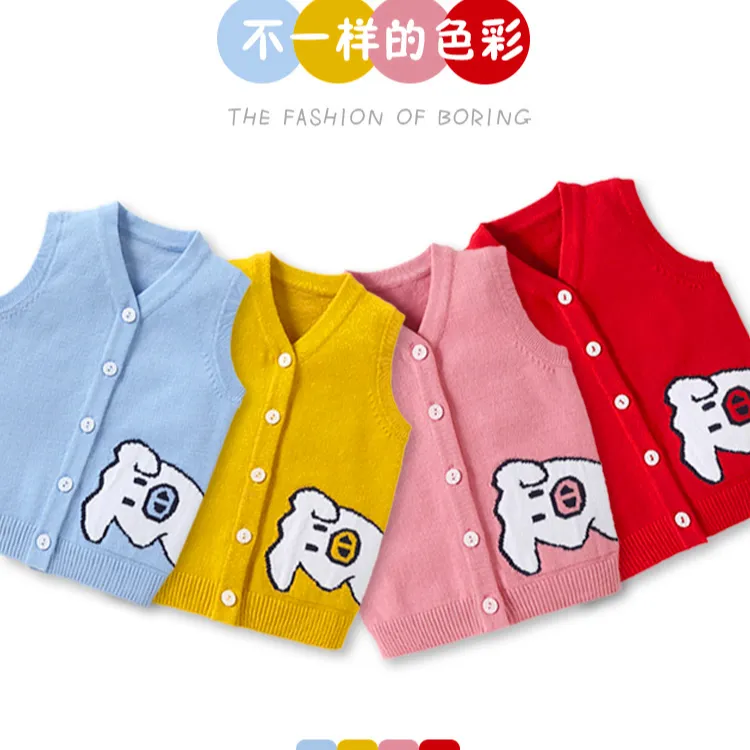 婴儿马甲春秋外穿卡通小朋友新生纯棉女婴小孩童幼儿坎肩宝宝背心